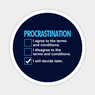 Procrastination Funny Lazy Procrastinator Checklist Magnet